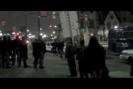 1 May 2012 Detroit police tell occupation of Grand Circus Park to leave